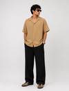 ZARA  TEXTURED CUBAN COLLAR SHIRT