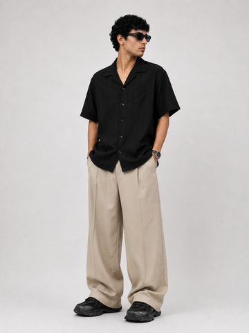 ZARA TEXTURED CUBAN COLLAR SHIRT