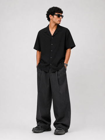 ZARA  TEXTURED CUBAN COLLAR SHIRT