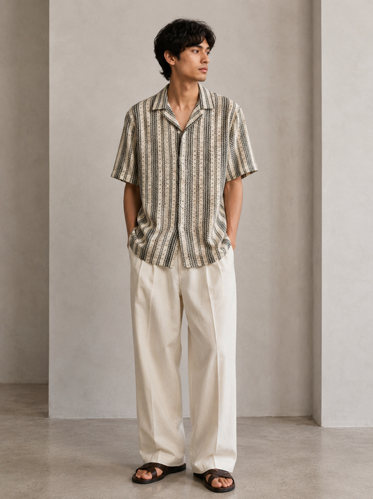 Zara Cuban Collar Shirt White