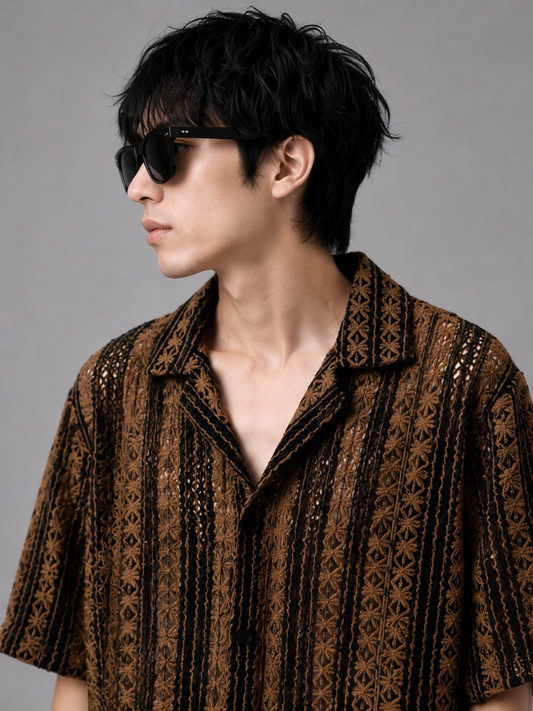 Zara Cuban Collar shirt Knitted