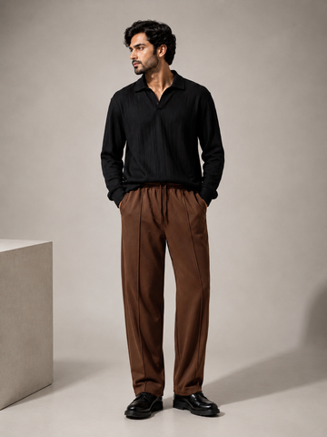 Bershka Baggy Trouser (Chocolate)