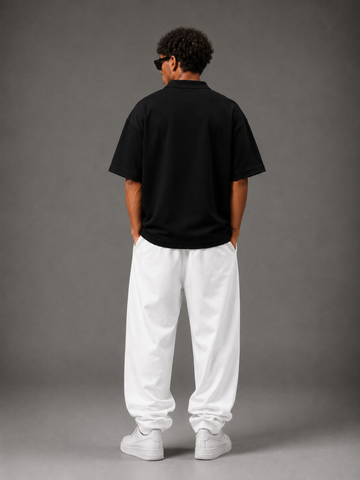 Bershka Crop Polo (Black)