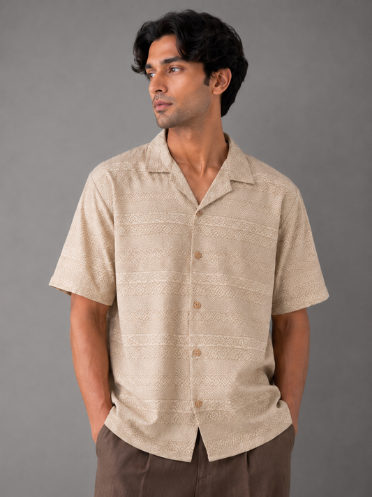 ZARA BOXY FIT SHIRT (BEIGE)
