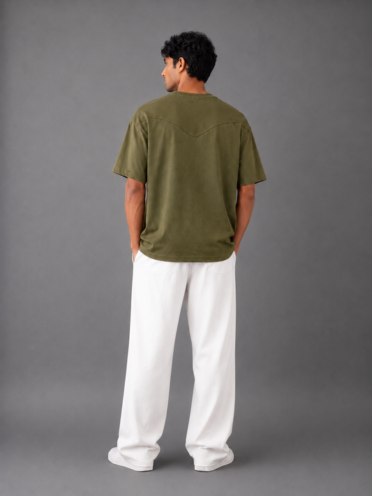 ZARA BASIC DROP OLIVE GREEN