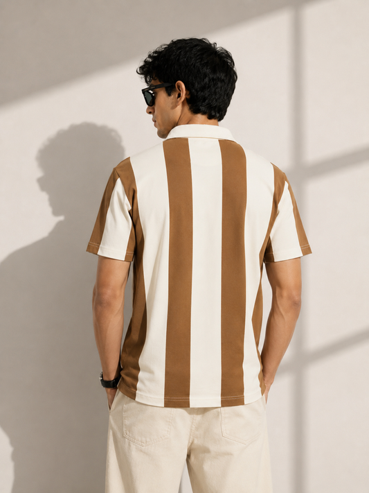 Legacy Club Striped Polo (sand)