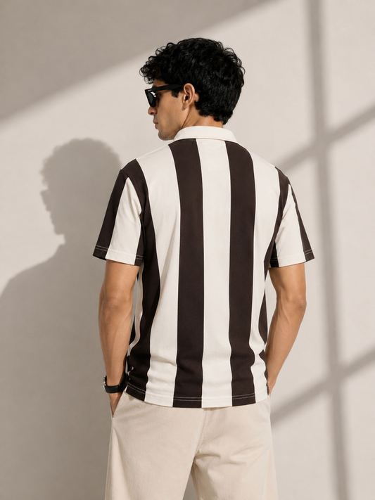 Legacy Club Striped Polo (mocha)