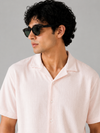 Pull&Bear Textured Resort Shirt (Lite Pink)