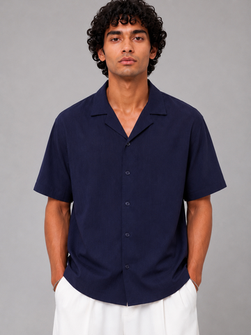Irish Linen Shirt (NAVY)