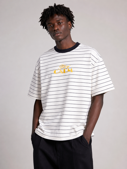 Monochrome Stripe Drop Tee,