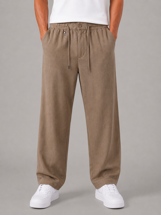 Irish Linen Trousers (Stone Brown)