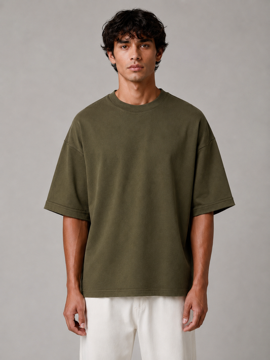 ZARA BASIC DROP OLIVE GREEN