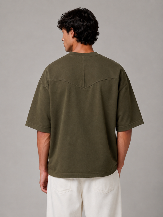 ZARA BASIC DROP OLIVE GREEN