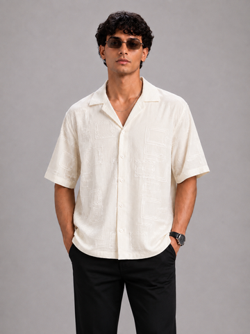 Urban Grid Resort Shirt, (White)