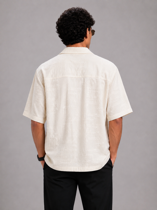 Urban Grid Resort Shirt, (White)